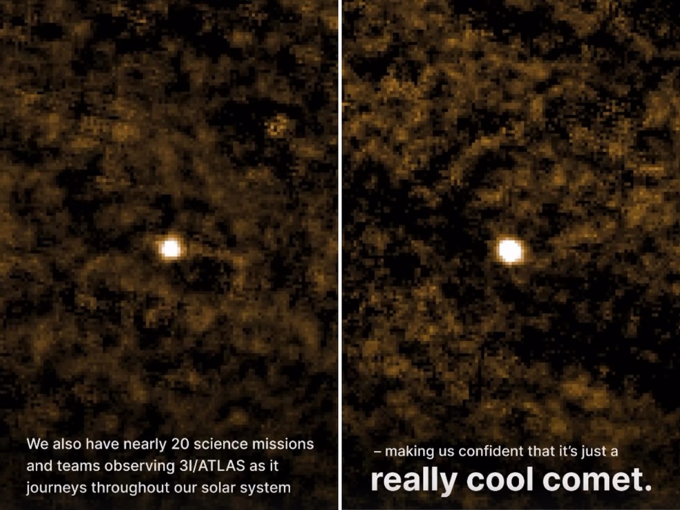 Nasa revela novas imagens do 3I/Atlas e descarta teorias de nave alienígena