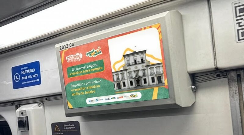 MetrôRio recebe campanha do Iphan sobre preservação de monumentos no carnaval